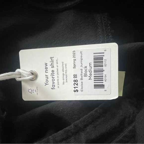 Marine Layer Eloise Belted Black Jumpsuit . Size M - Picture 13 of 14